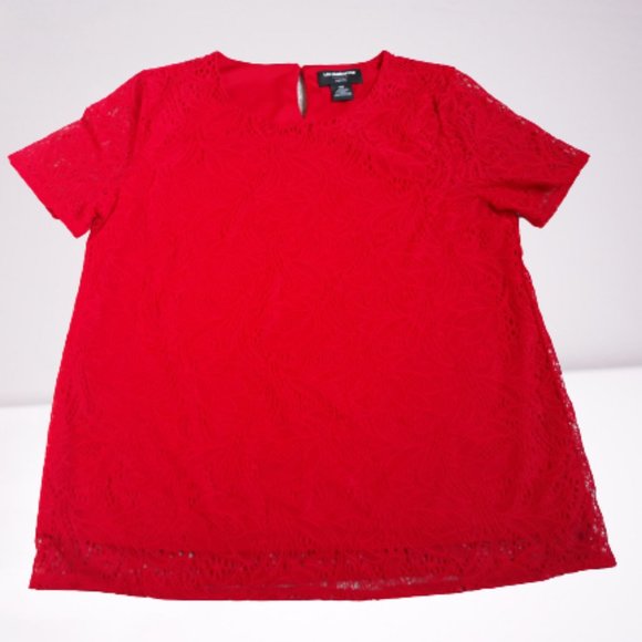Liz Claiborne Tops - LIZ CLAIBORNE Women's Blouse Sz. PM Red Lace
